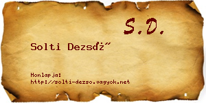 Solti Dezső névjegykártya